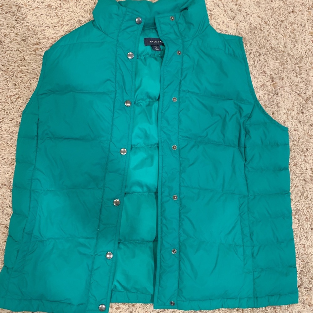 Lands End Emerald Green Puffer Vest